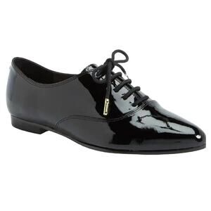 Kate Spade Carmila Leather Oxford Shoes Lace Up Pointed Toe Heels Black 9M